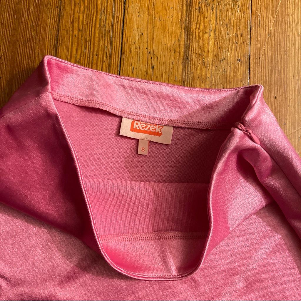 Nwot Rezek Studio Teeny Mini Skirt In Watermelon Fuschia Hot Pink Barbie Disco — image 7 of 8